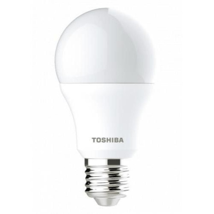 LED lámpa, égő, körte, E27 foglalat, 8.5 Watt, 180°, meleg fehér, TOSHIBA, 5 év garancia