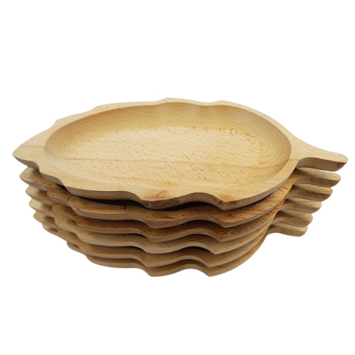 Fa tányér szett, 6 db-os
