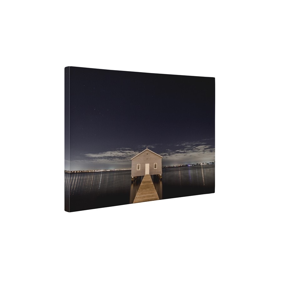 Casa pe malul lacului - Tablou Canvas - 85x110 cm