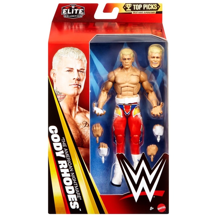 Артикулирана фигура Коди Роудс, Маттел, WWE Elite Top Picks 2026, 15 см