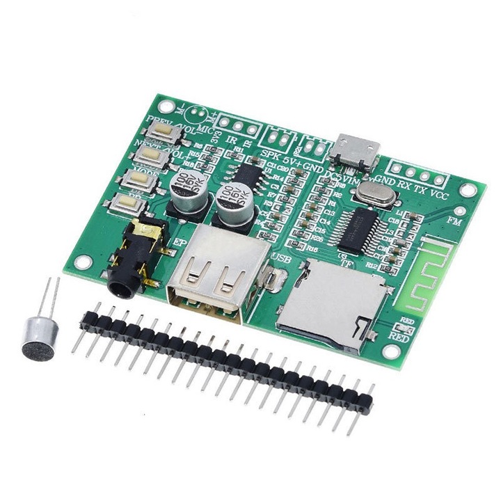 Modul audio Bluetooth 5.0 BT201, dual-mode BLE/SPP, player MP3 USB si card TF