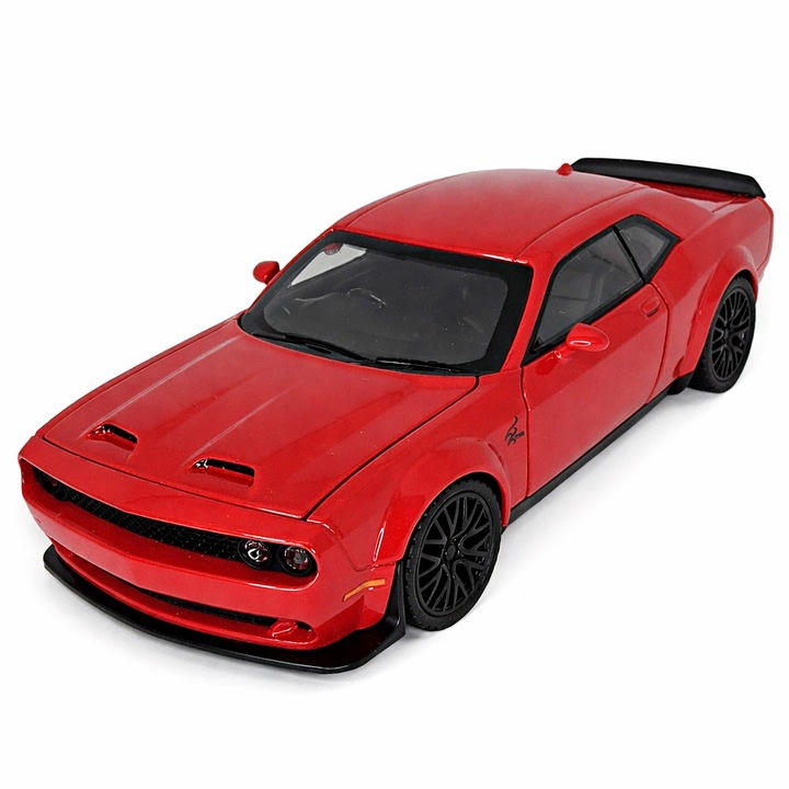 Macheta Auto, Dodge Challenger SRT Hellcat, 1:32, caroserie metalica, rosu