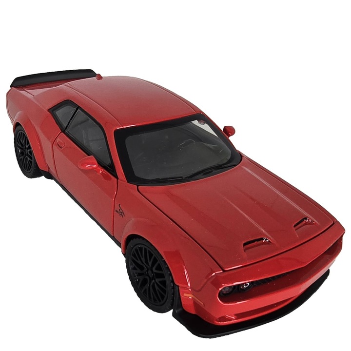 Macheta Auto, Dodge Challenger SRT Hellcat, 1:32, caroserie metalica, rosu