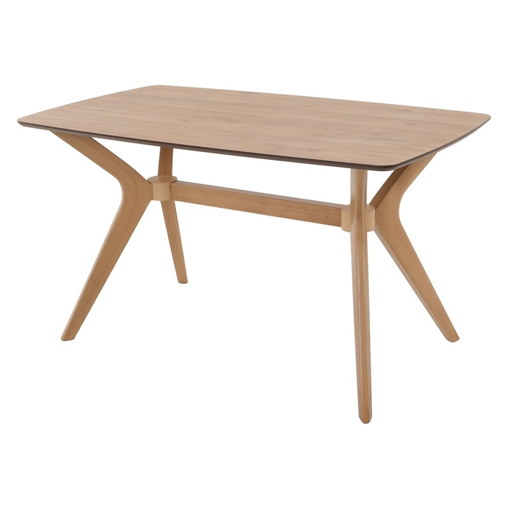 Маса VENITIVO® за трапезария, модерен дизайн, стилизиран MDF плот 138 x 80 см x 75 см, крака от композитен материал, дъб бардолино – 6 човека