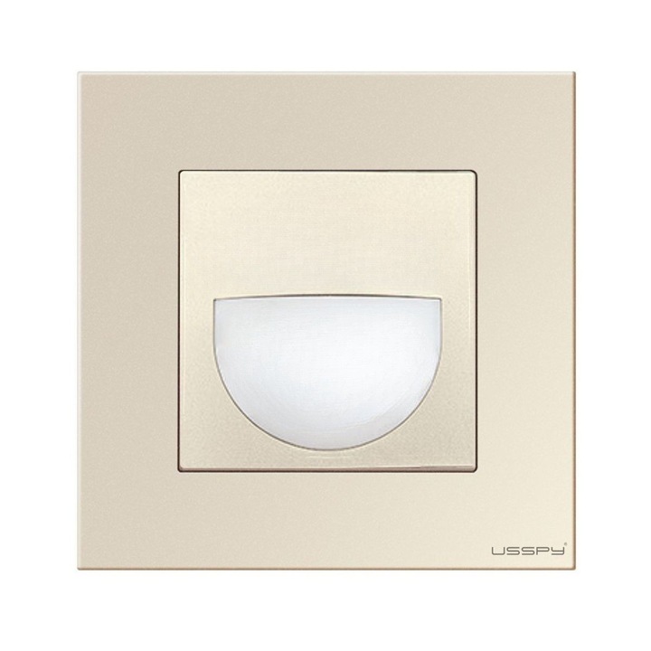 Lampa de veghe cu rama din sticla, USSPY®, LED, auriu