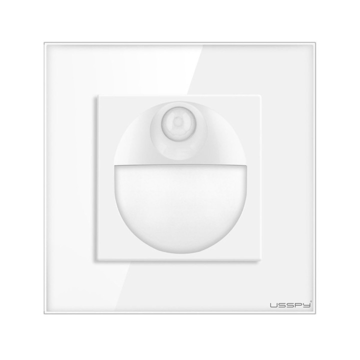 Lampa de veghe cu senzor de miscare, rama din sticla, USSPY®, LED, alb