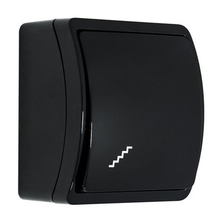 Intrerupator cap-scara rezistent la stropire, negru, IP44 KOALA 153-05 ViPlast