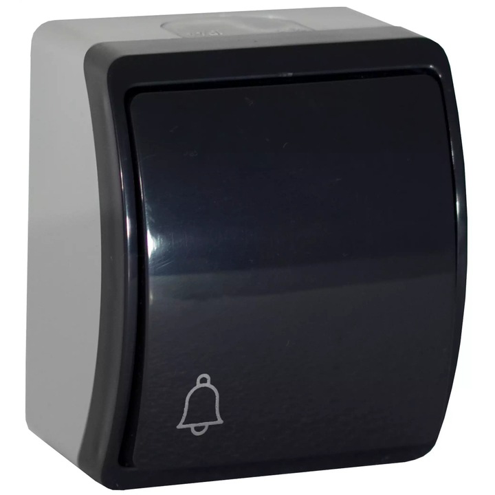 Buton sonerie rezistent la stropire, gri-antracit, IP44 KOALA 155-09 ViPlast