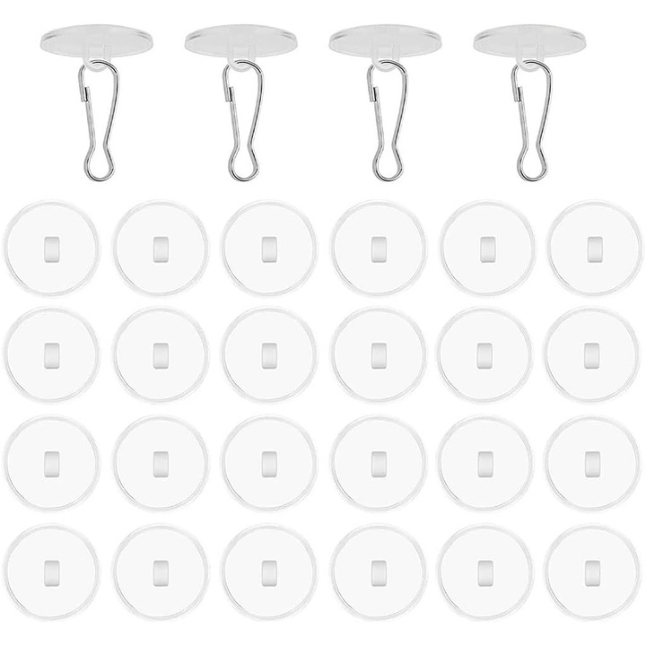 Set 30 ventuze transparenteautoadezive, PVC, rezistente la apa