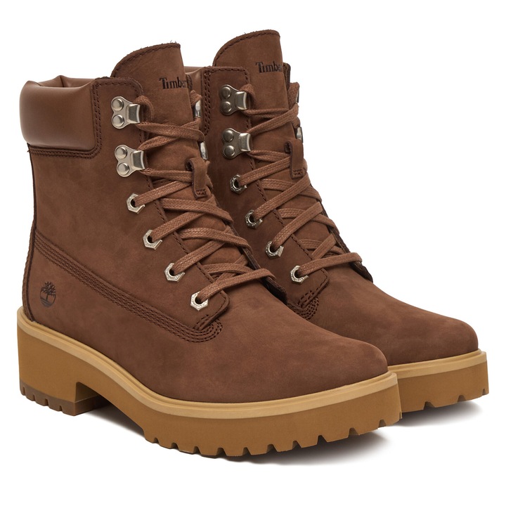 Ghete dama, Timberland, piele naturala, confort sporit, toc bloc, maro