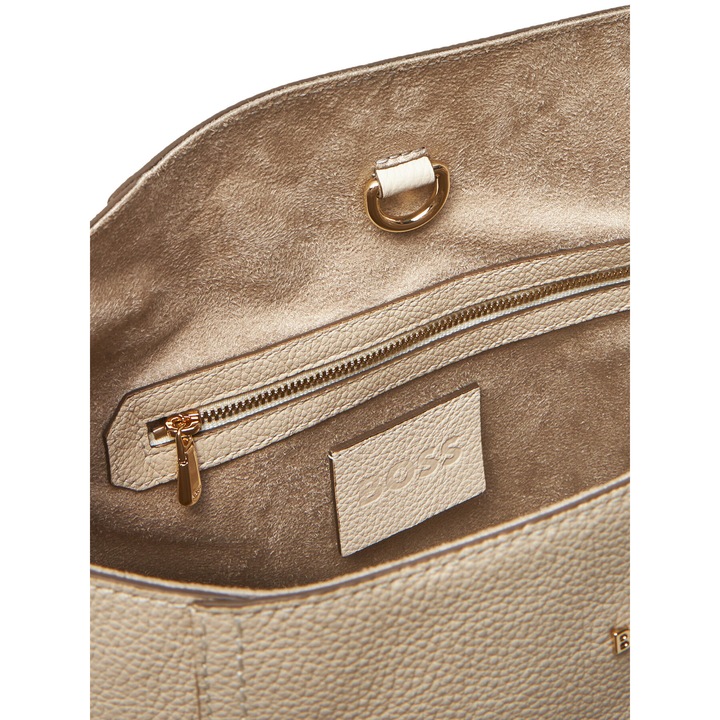 Női táska Boss Open White 114, természetes bőr, fehér