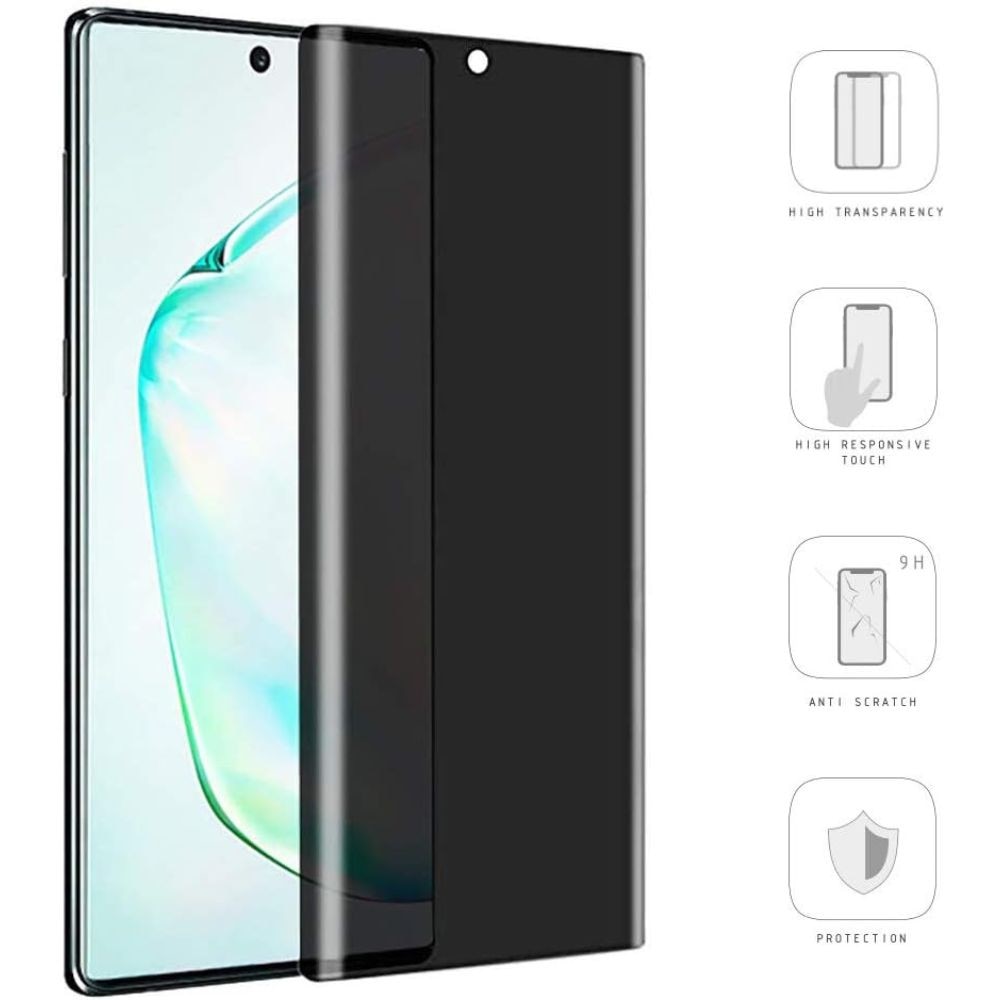 Folie Anti-Spy compatibila cu Honor Magic8 Lite (0.18mm), 3D Privacy, Filtru de confidentialitate, Protectie intimitate, Calitate japoneza, Adeziv complet, Negru