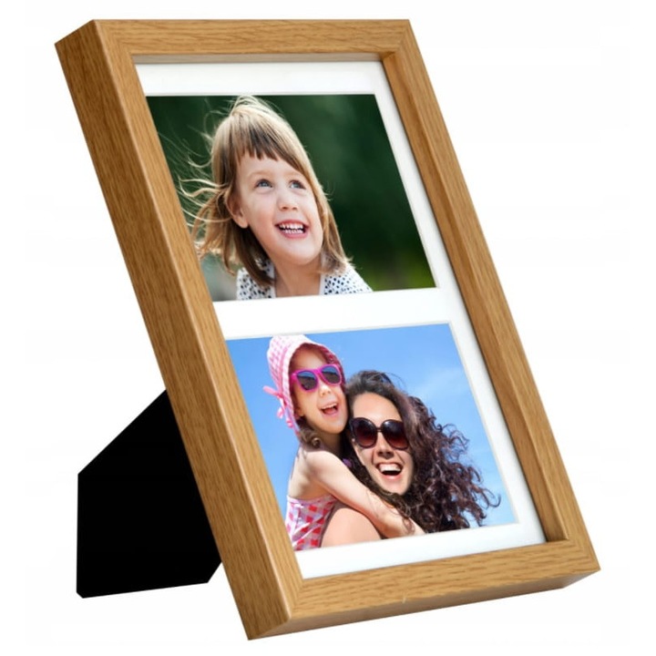 Rama foto 17x23cm, BD art, pentru 2 poze 10x15cm, MDF, multicolor