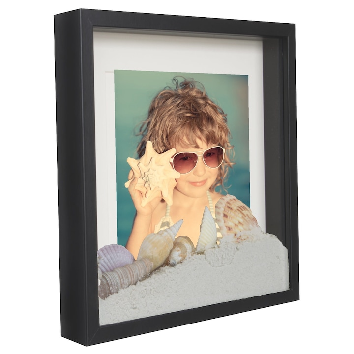 Rama foto 3D, BD Art, neagra, 30x30x4.7 cm, set pentru expunerea amintirilor