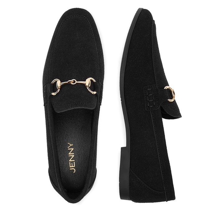 Mocasini dama JENNY, negru, material textil