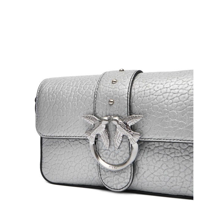 Pinko Argento ZZFE Love One Mini Slouch női táska, rózsaszín, valódi bőr