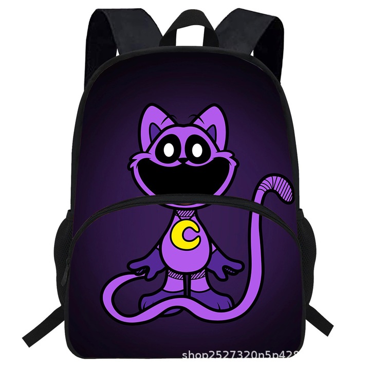 Ghiozdan scolar, design personaje de desene animate, animale zambitoare, multicolor, 30x45cm