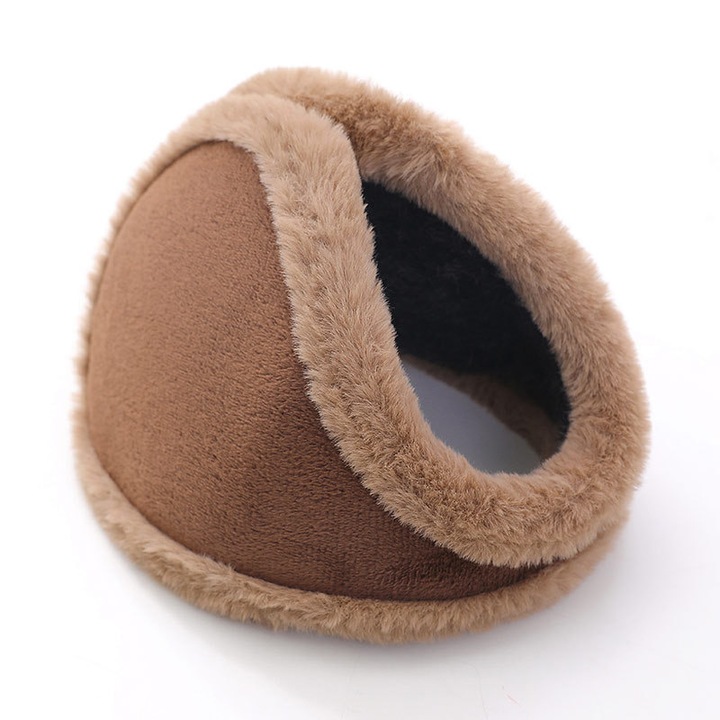 Дамски шапки, EZ-37, топла шапка с уши, дебел плюш, цвят кафе