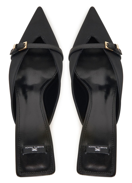 Papuci cu toc dama, Elisabetta Franchi, piele naturala, negru