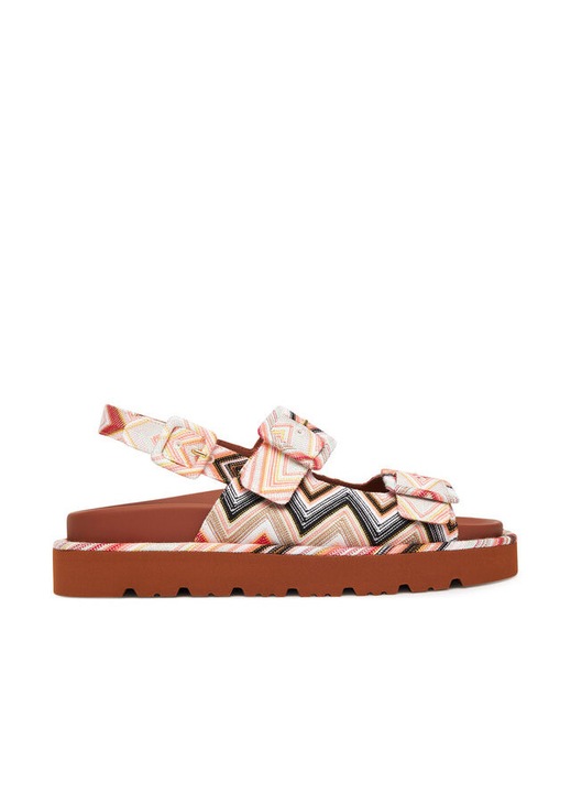 Sandale dama, M Missoni, Wave Pink, Multicolor, Tesatura