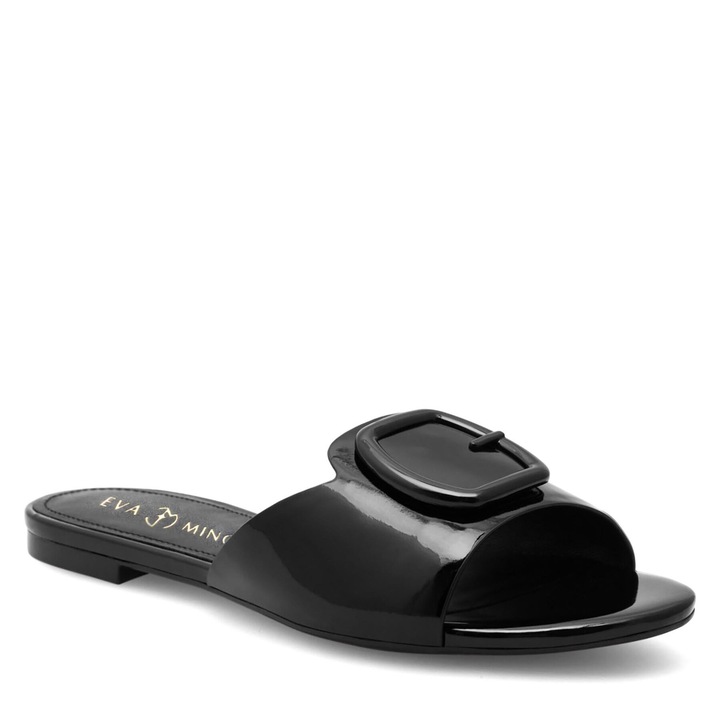 Papuci și slapi Eva Minge din piele naturală, Negru, 37