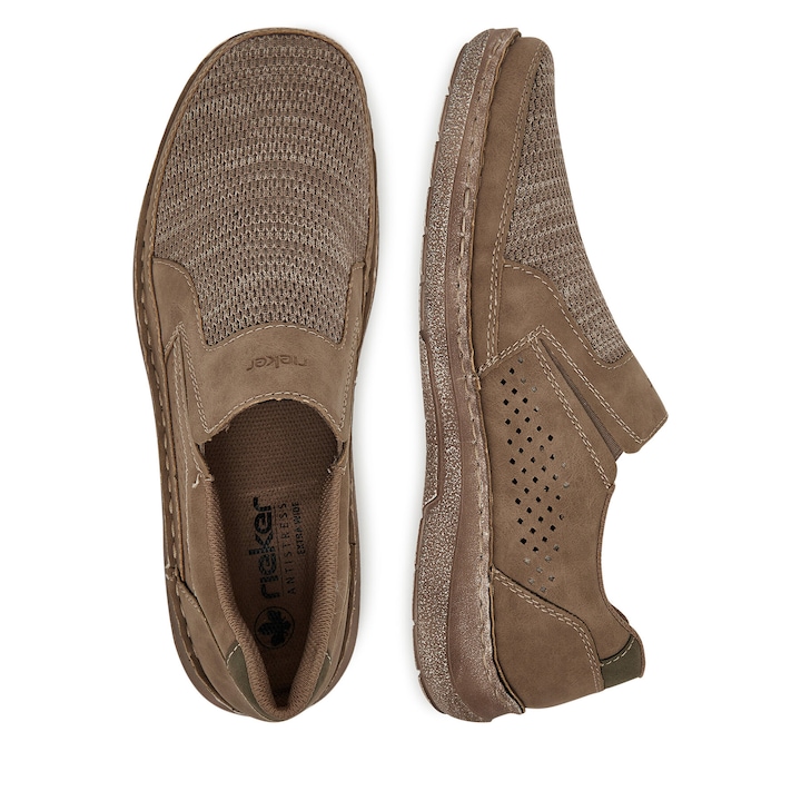 Pantofi barbati, Rieker, model 03087-64, bej, tesatura