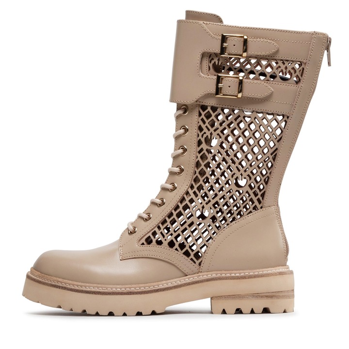 Ghete dama Pinko, Bej, piele naturala, Q31 Noemi, 36 EU