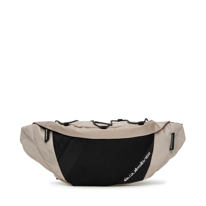Férfi sporttáska, Quiksilver, fekete/bézs, 30x15 cm