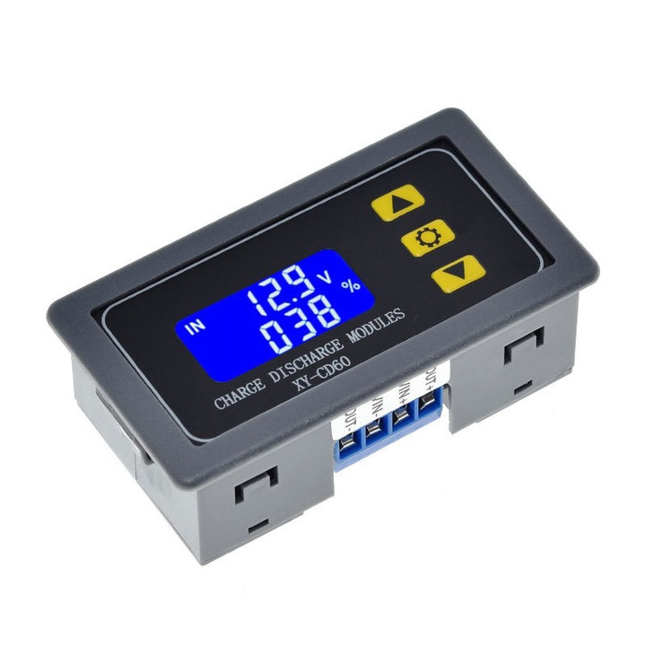 Controler incarcare si descarcare baterie 6–60V, XY-CD60 cu afisaj LCD si protectie la supraincarcare/subtensiune