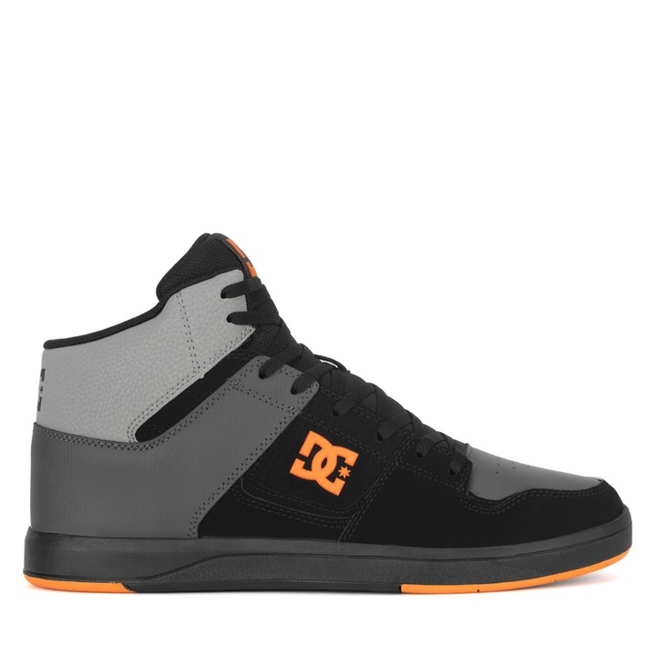Tenisi barbati DC Shoes, CURE HI TOP, piele naturala, negru, gri, Negru