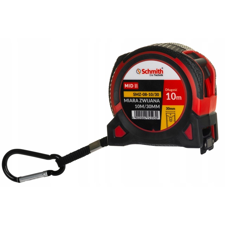Schmith mérőszalag 10m, 30mm, ABS+TPE, mágneses horog