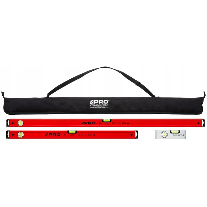 Set 3 Nivele PRO600: 120cm, 80cm, 17cm cu husa PRO