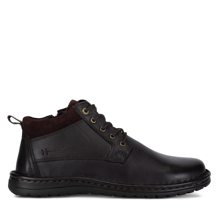 Ghete barbati Go Soft, FIZA-01, piele naturala, negru