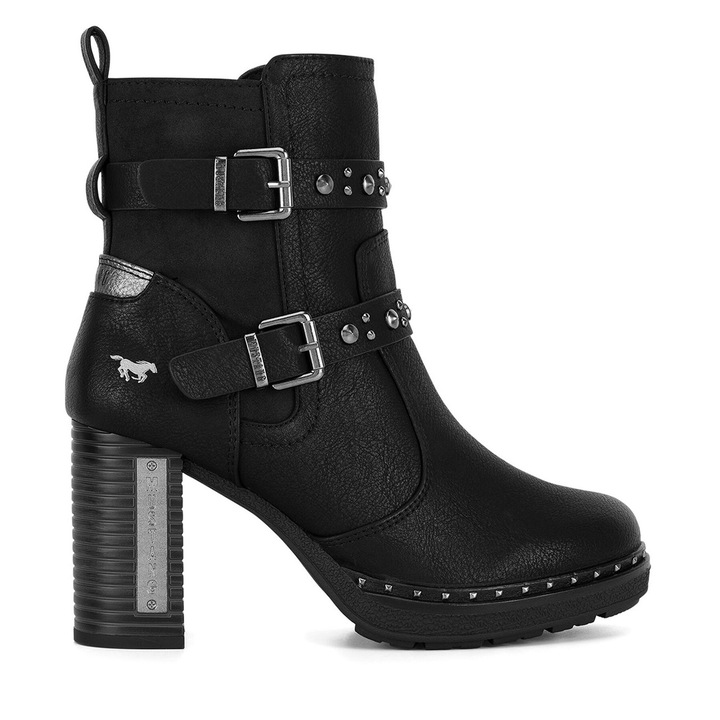 Botine dama 1336-512, Mustang, Textil, Negru, 42 EU