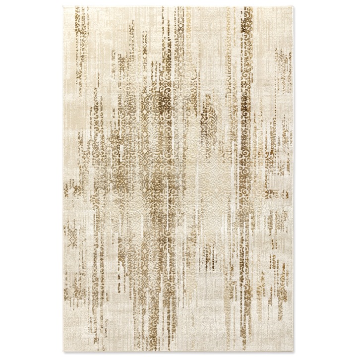 Covor sintetic Carpeta, colectia Geo 4973-1-44411, Bej, design Abstract, dimensiuni 200 x 300