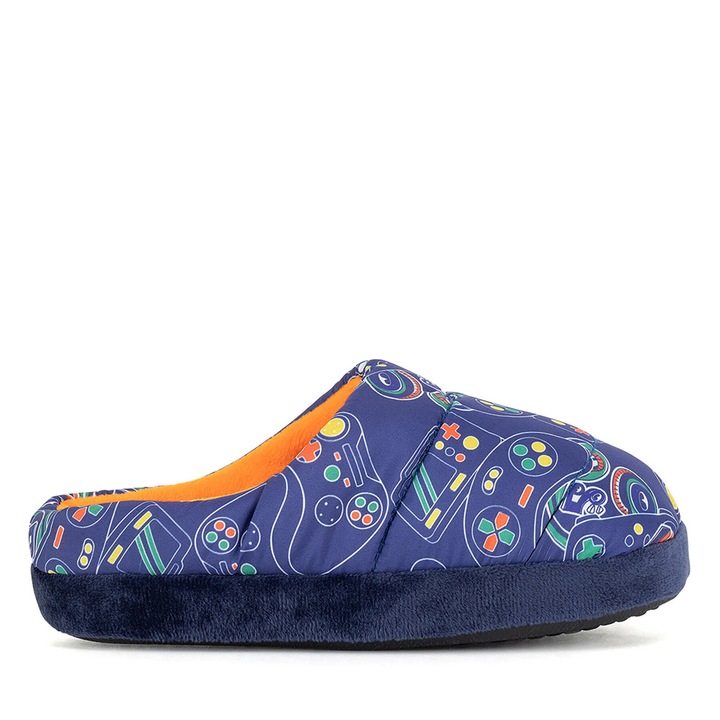 Papuci de casa pentru baieti P3141001K, Action boy, Textil, Bleumarin