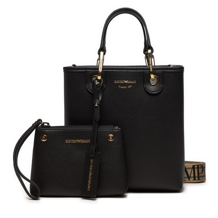 Női táska, Emporio Armani, ökológiai bőr, fekete