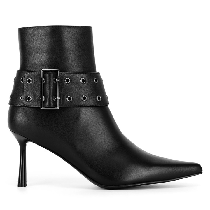 Botine dama ZAINA-2316-16, Eva Minge, Piele naturala, Negru