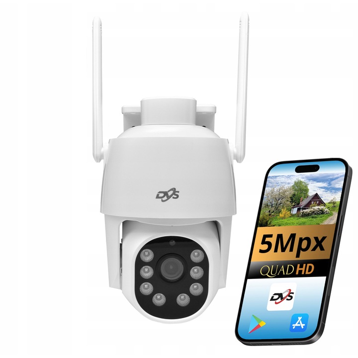 IP WiFi Външна Камера 5MPx PTZ, 4x Увеличение, Микрофон, Говорител, ONVIF