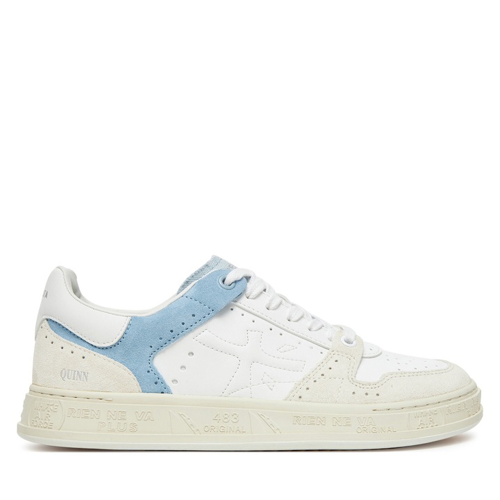 Adidasi Premiata, Quinnd Var 7416, alb/albastru, piele ecologica