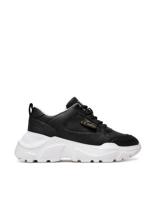 Női tornacipő, Versace Jeans Couture 79VA3SC2 ZPB23 899, ökológiai bőr, fekete