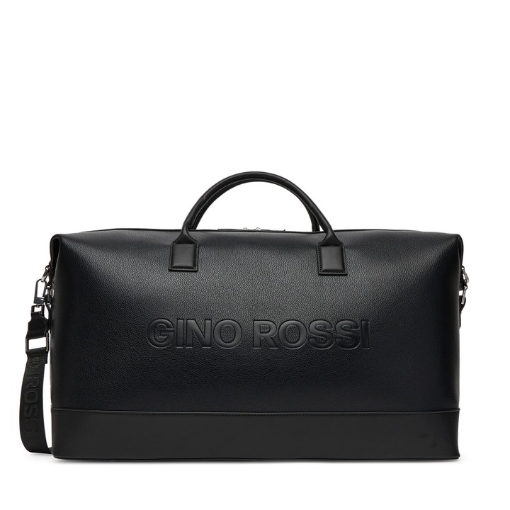 Geanta unisex Gino Rossi, neagra, model GIN-L-001-07, din material textil.