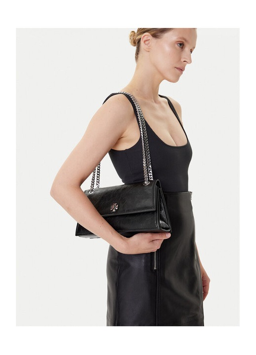 Női táska, Tory Burch, Kira Turnlock, természetes bőr, fekete