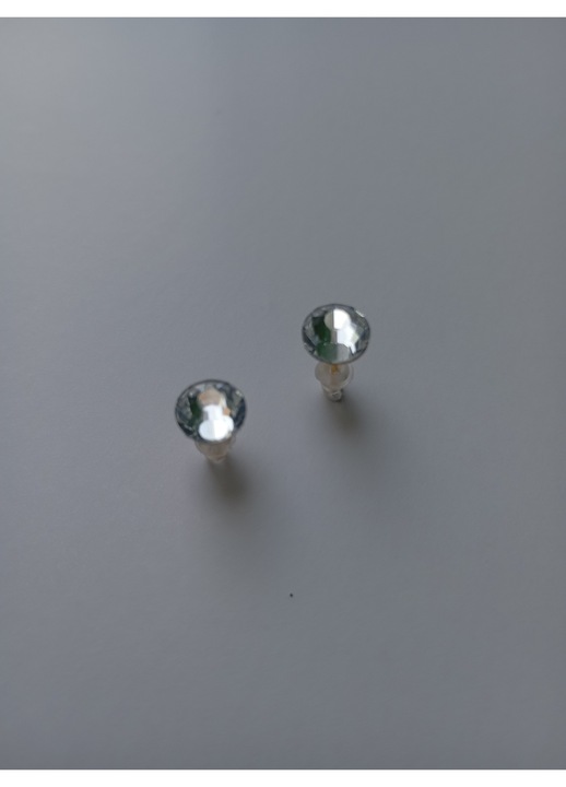 Cercei placati cu aur 18K, cristal Swarovski 6mm, otel, antialergic