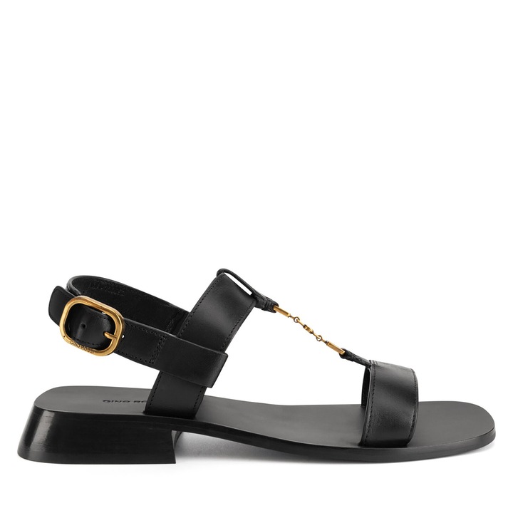 Дамски сандали, Gino Rossi, черни, естествена кожа