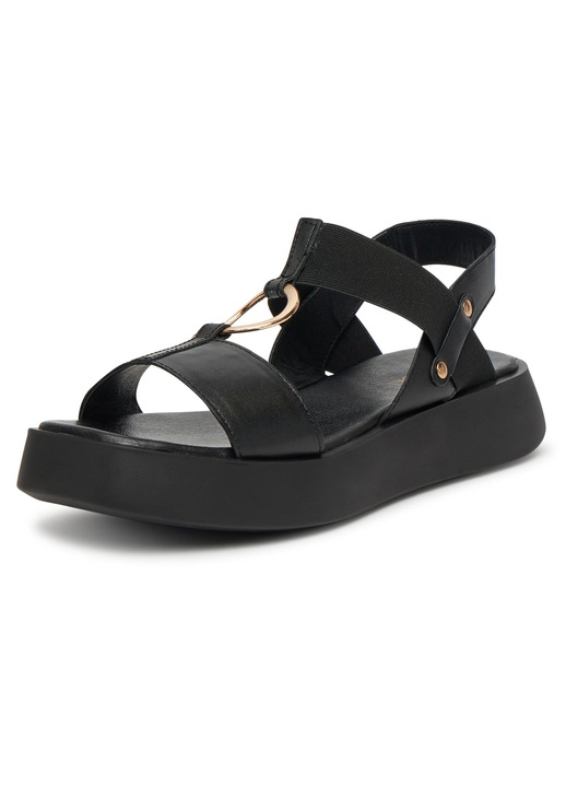 Sandale dama, Lasocki, piele naturala, negru, 37 EU