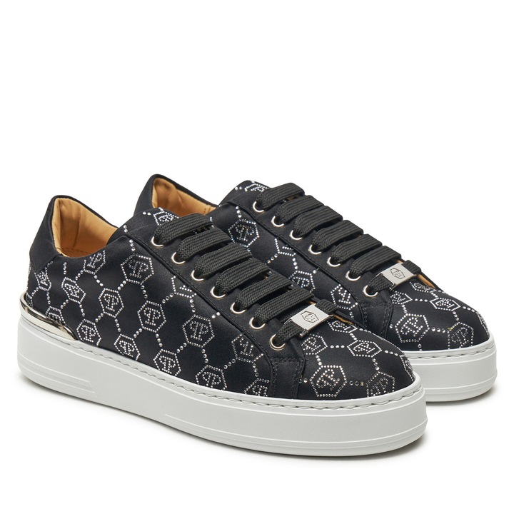 Tenisi dama, Philipp Plein, textil, negru/alb