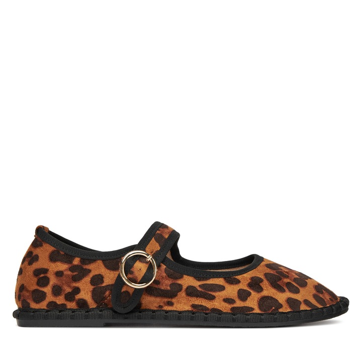 Balerini dama, Jenny, textil, negru/maro