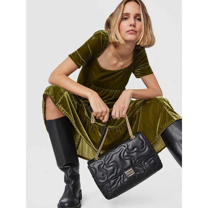 Tous női táska fekete Bandolera Solapa M, ökológiai, univerzális