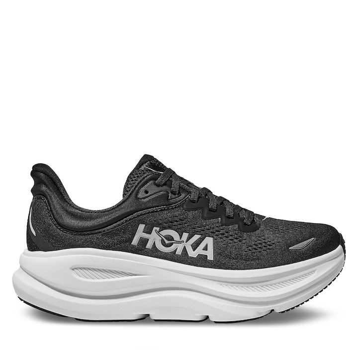 Pantofi sport dama Hoka Bondi 9, negru/alb, tesatura